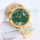 TWB Swiss 2836 replica Rolex Day-Date II 40 Green Roman Yellow Gold President Watch (6)_th.jpg
